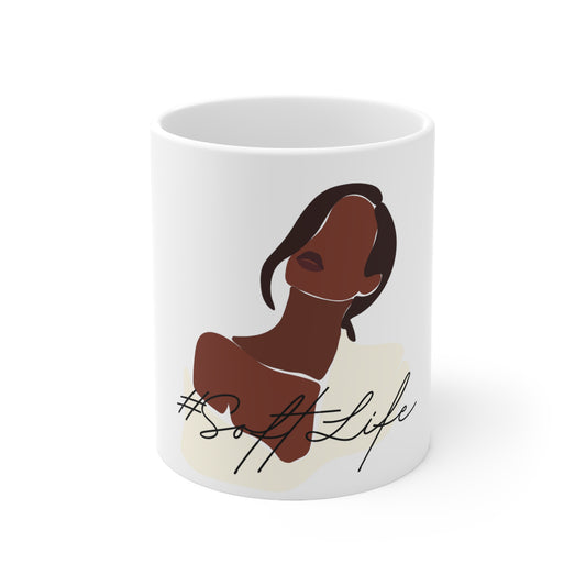 Soft Life Woman 1 Ceramic Coffee Cups, 11oz, 15oz