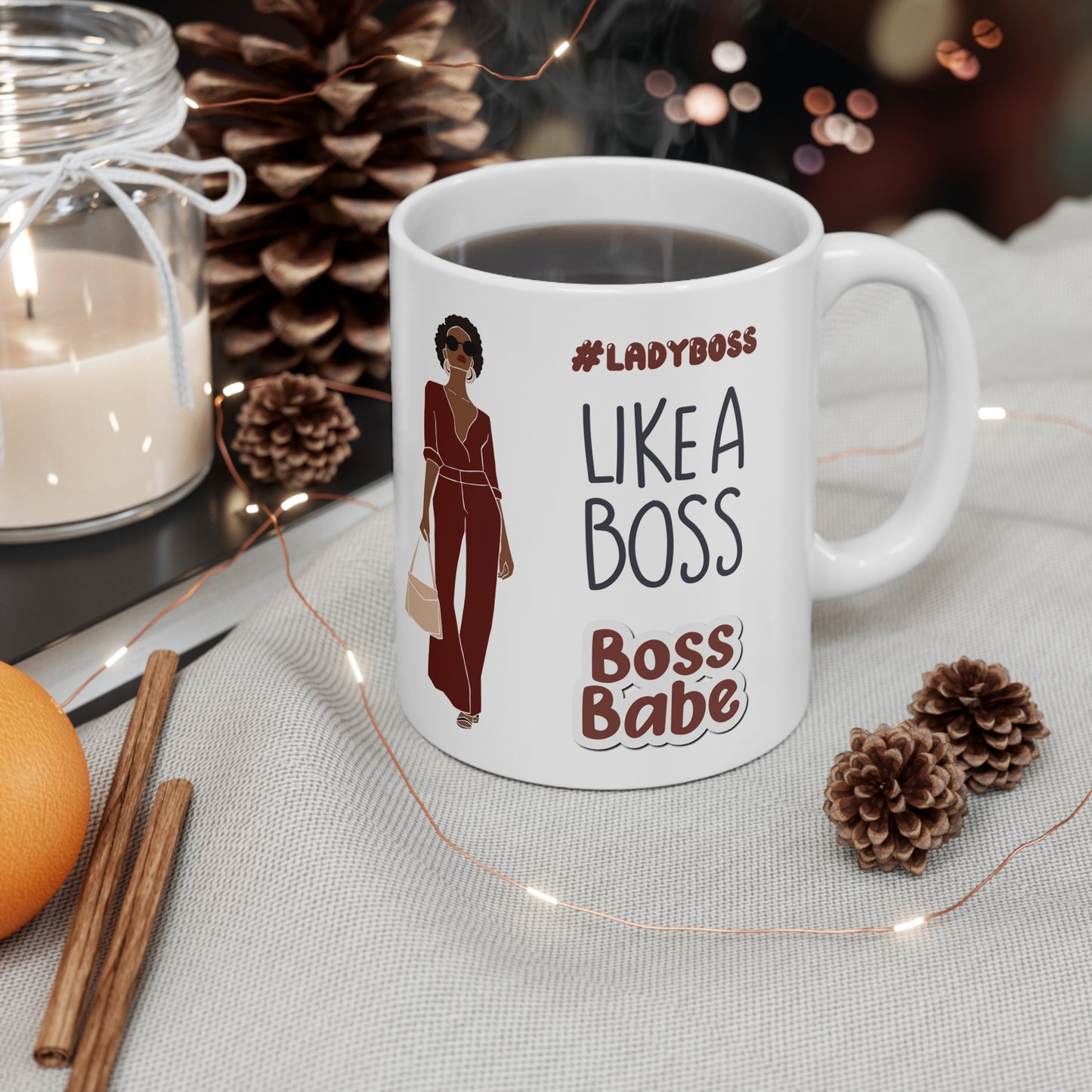 Lady Boss! Ceramic Coffee Cups, 11oz, 15oz
